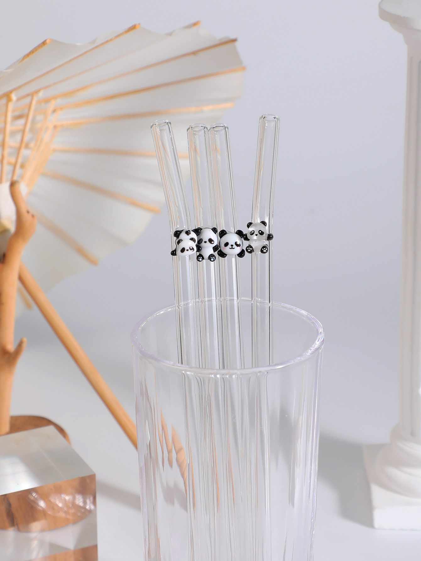 Espresso Shot Glass - 4/7 adet Panda tasarım yeniden kullanılabilir